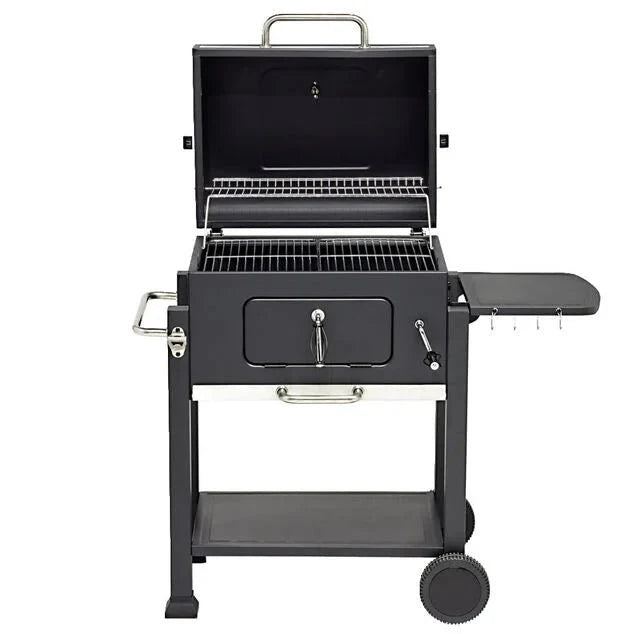Barbecue à charbon Wilson rectangulaire avec couvercle 2 roulettes 114x72H108cm