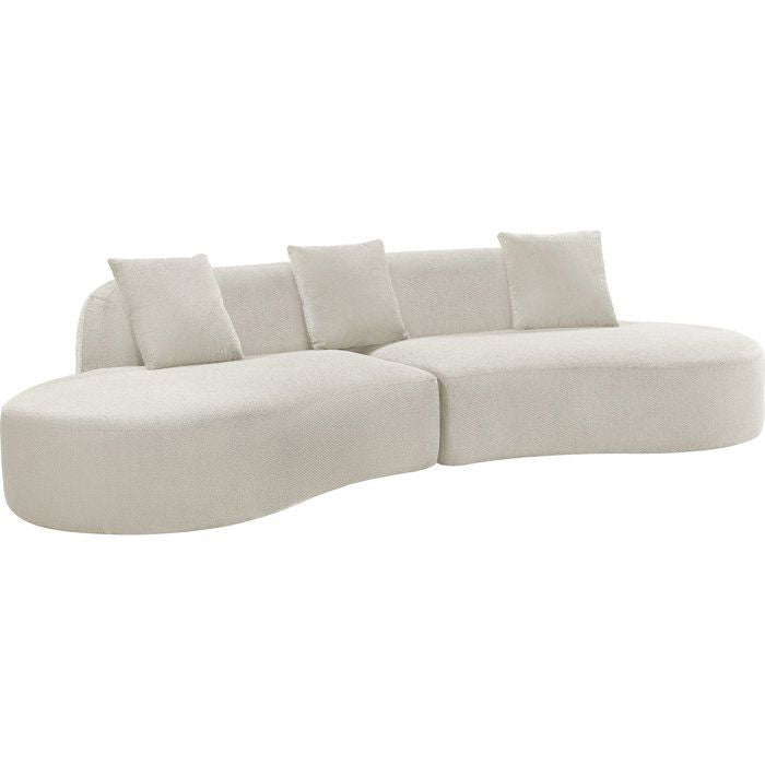 Canapé compressé modulable - 4 places - HARRY - Tissu Beige crème - 313 x 134 x 75 cm