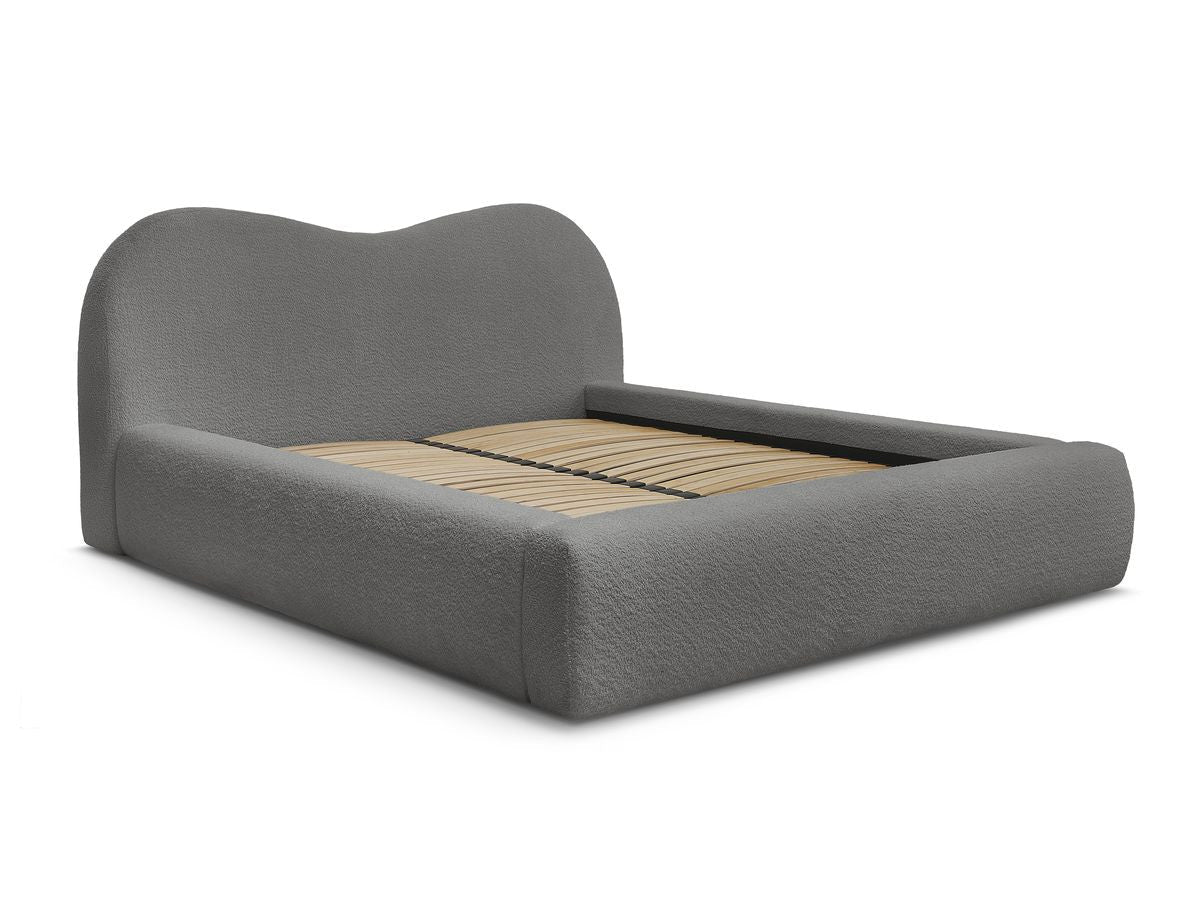 Orlane — lit coffre tissu bouclette
