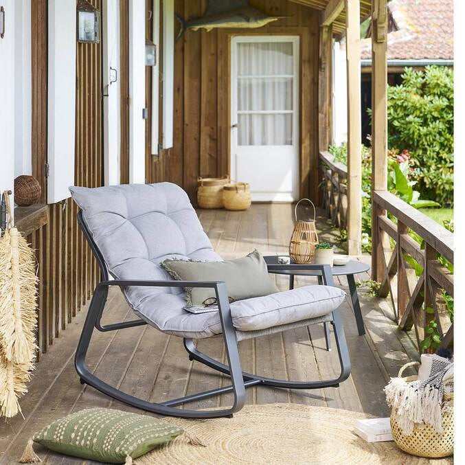Fauteuil à bascule FELINIO Gris