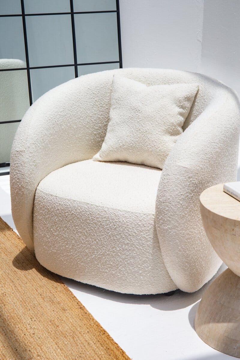 Amanti Off White Boucle lounge — fauteuil