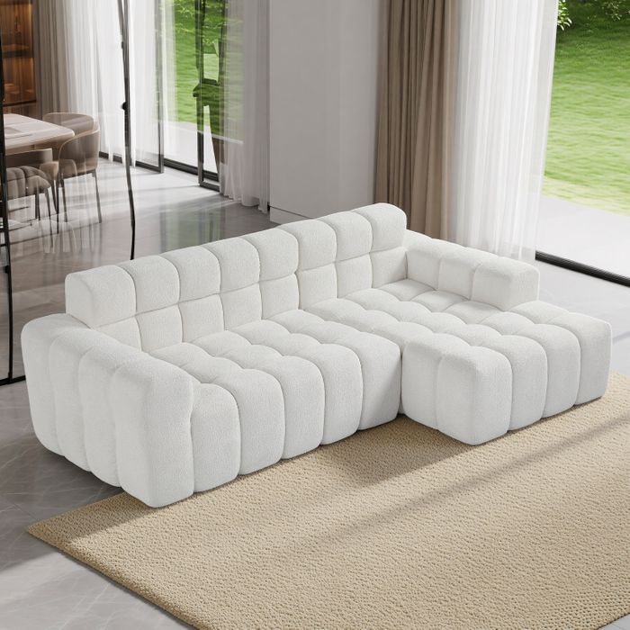 Canapé Compressé Canapé angle Moderne 3 Places 250X150X85Cm