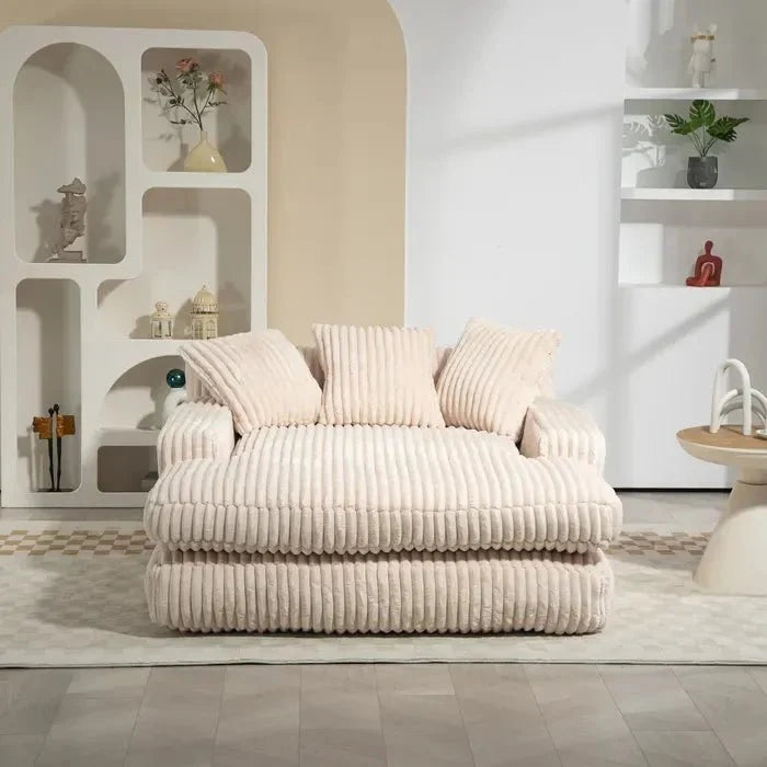 Fauteuil Compressé Avec 3 Coussins, Beige