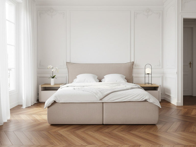 Jade — lit coffre avec tête de lit effet oreiller
