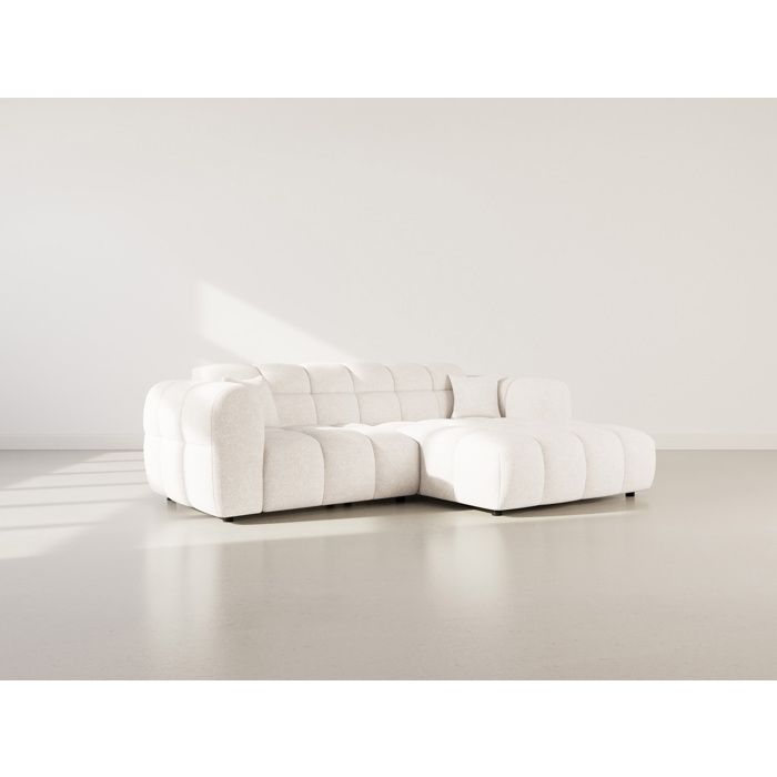 Mini Ray - Canapé d'angle droit 4 places en tissu texturé