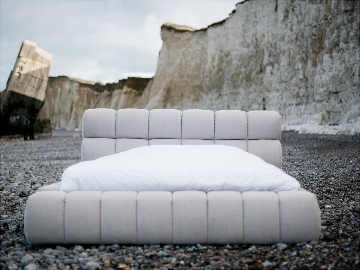 Mont-Blanc — lit coffre tissu chiné