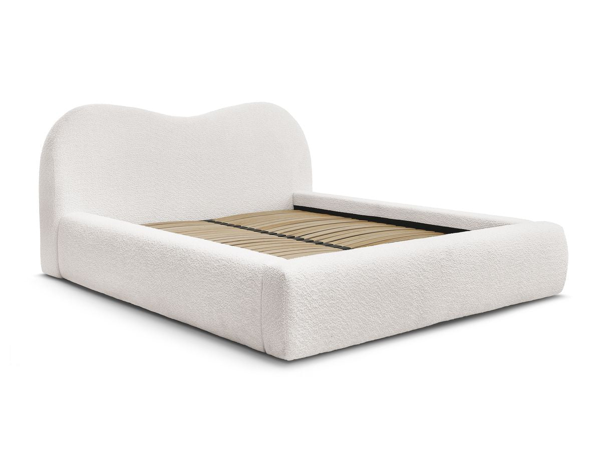 Orlane — lit coffre tissu bouclette