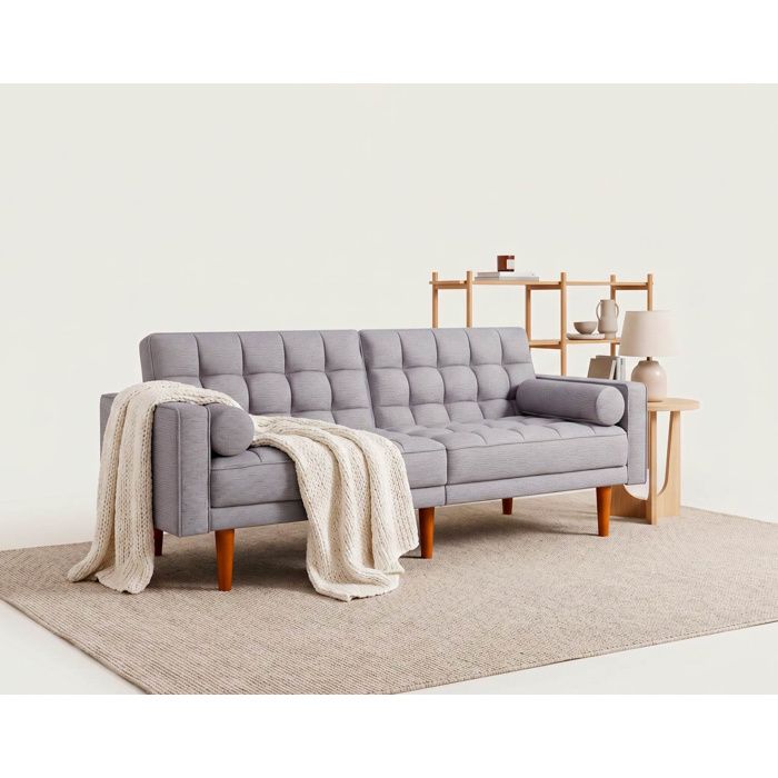 Suzanne - Banquette 2 places convertible clic-clac en tissu texturé